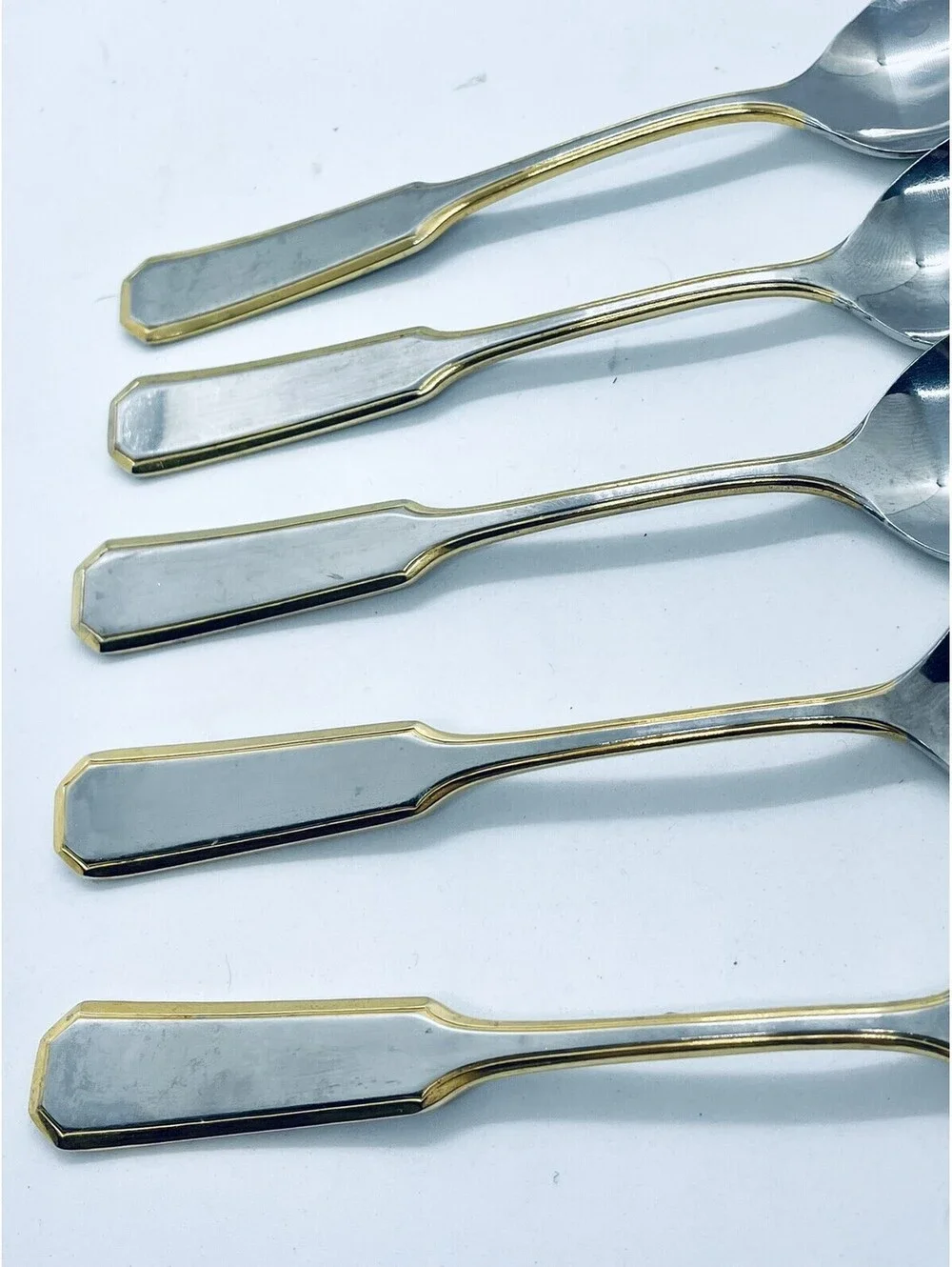 (5) Oxford Hall Stainless Japan Golden Coppelia Teaspoon Lot ~ 6.25”
